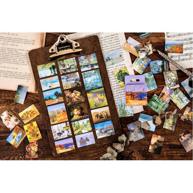 Bộ 46 sticker tranh nghệ thuật E107