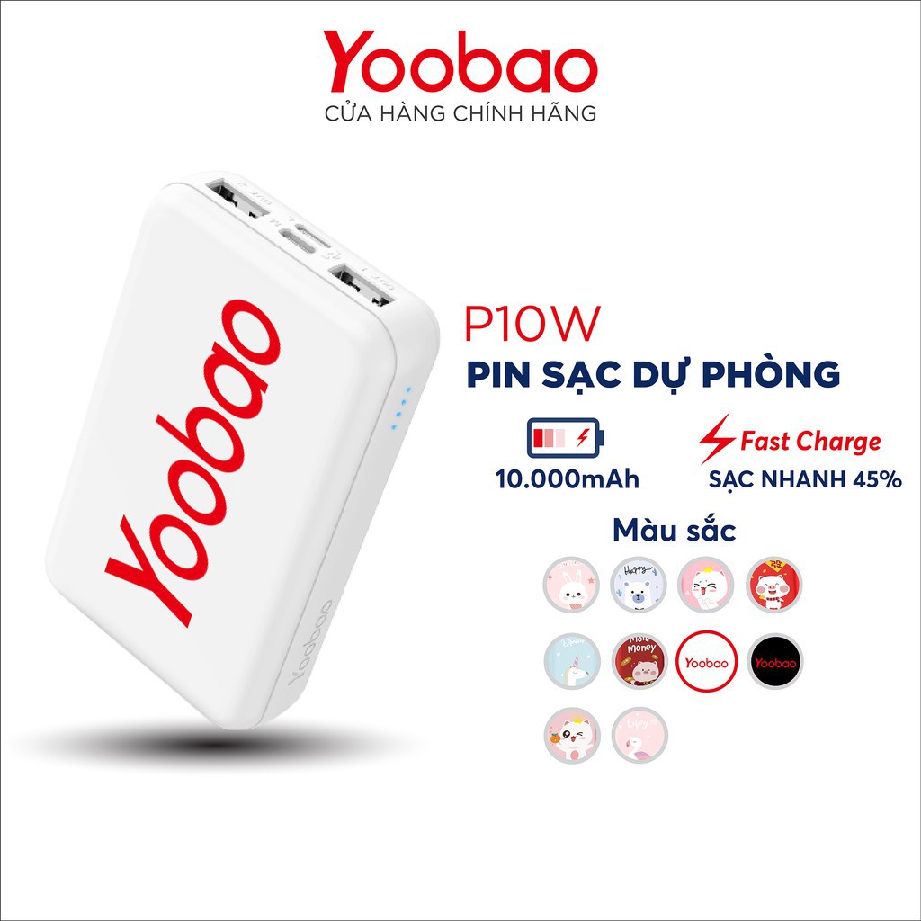 Pin Sạc dự phòng mini Yoobao P10W 10000mAh, Hàng chính hãng, Bảo hành 6 tháng