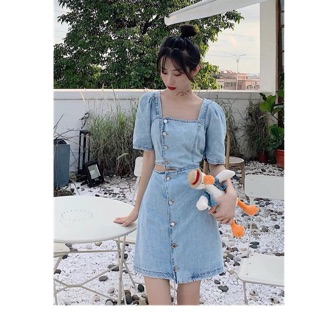 ( CÓ SẴN ) Váy bò xẻ eo sang chảnh