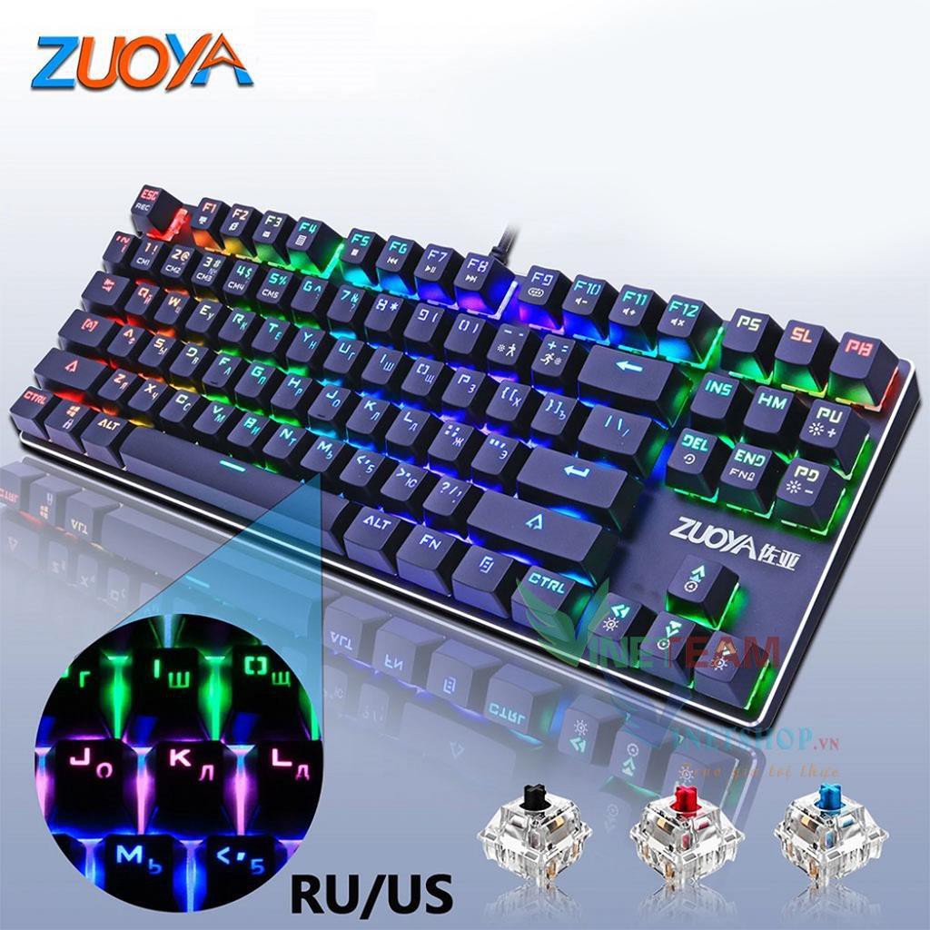 Bàn Phím Cơ chơi game Zuoya X51 - Led Rainbow ( 87 Phím, LED RGB, Blue/Black Switch ) -dc3663