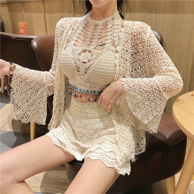 [HÀNG ĐỘC QUYỀN] Set bikini len sành điệu