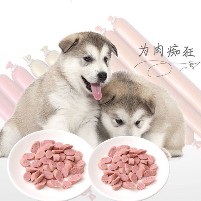 Dog Ham Xúc xích Teddy Gold Hair Pupgie Cat Snacks Canxi Pet cung cấp xúc xích Gói thức ăn cho chó