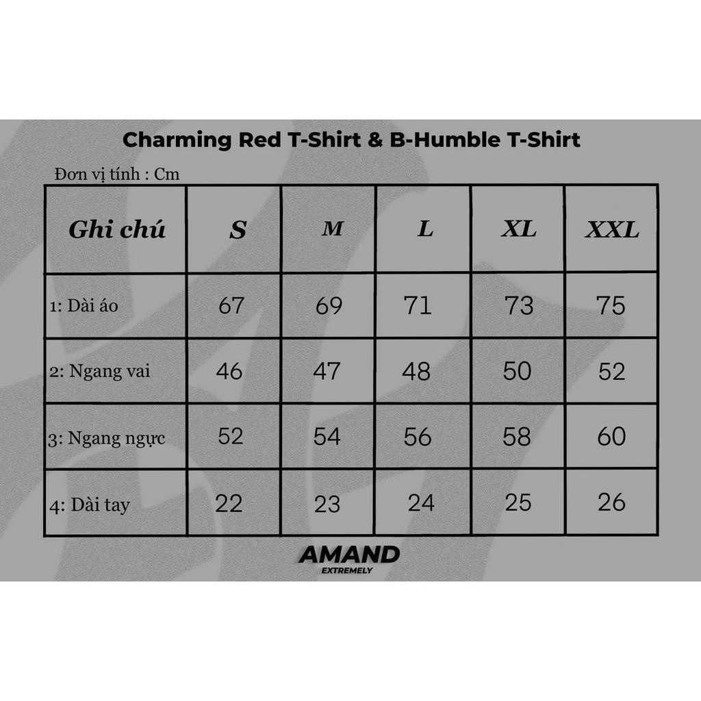 Áo phông Amand Unisex Charming Red T-Shirt - Black