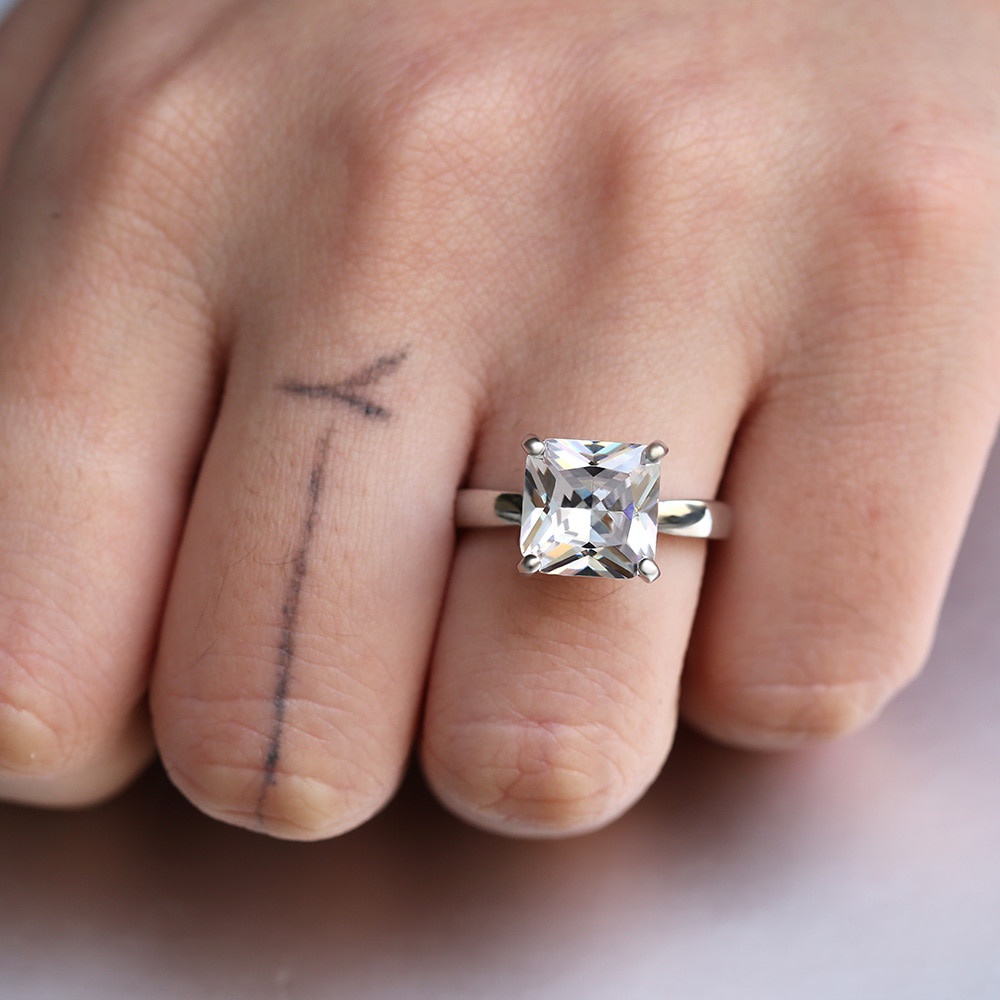 Fashion Classic Engagement Ring Formula Cut Diamond Inlaid with Women's Jewelry Women's Wedding Anniversary Ring