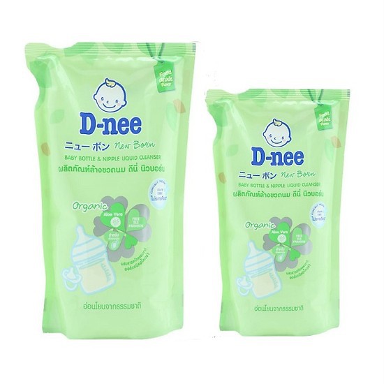 Nước rửa bình sữa Dnee túi 600ml (Mẫu mới màu xanh)