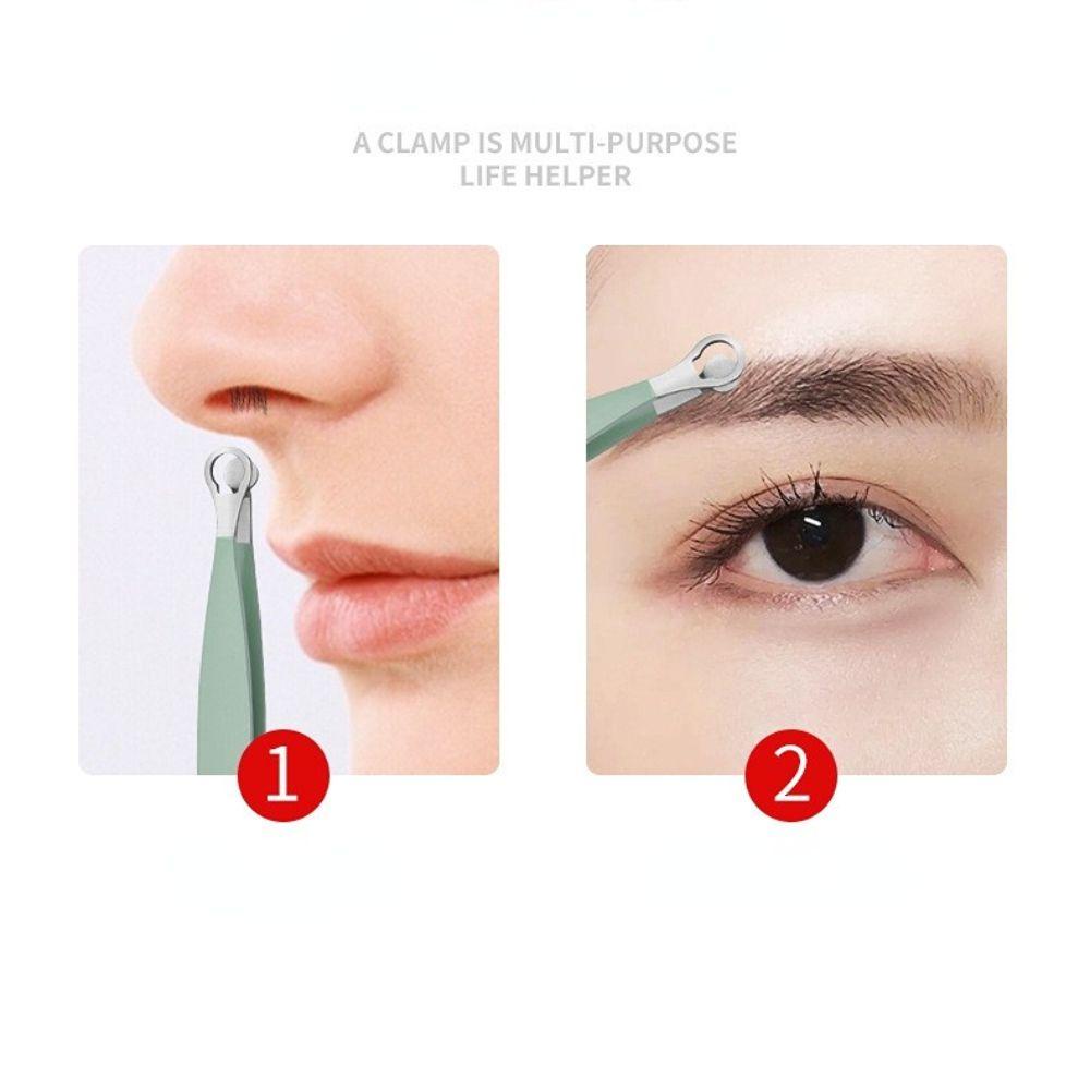 OCEANMAP Kéo Cắt Tỉa Lông Mũi Đầu Tròn Dạng Nhấn Bằng Thép Không Gỉ Tiện Lợi