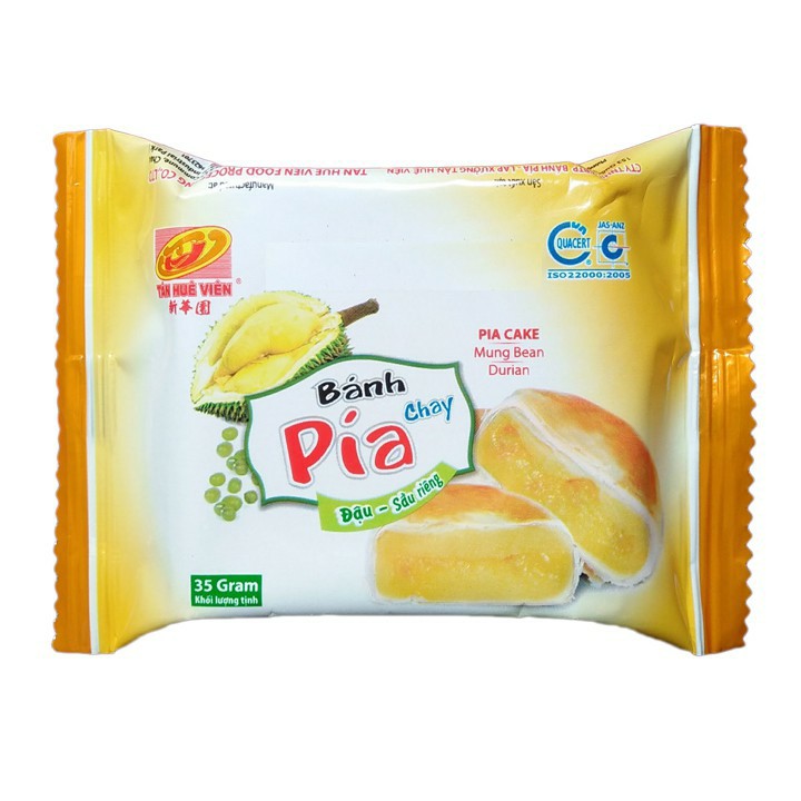 BÁNH PÍA MINI CHAY ĐẬU SẦU RIÊNG (NHÂN ĐẬU XANH + SẦU RIÊNG) - BÁNH TÂN HUÊN VIÊN