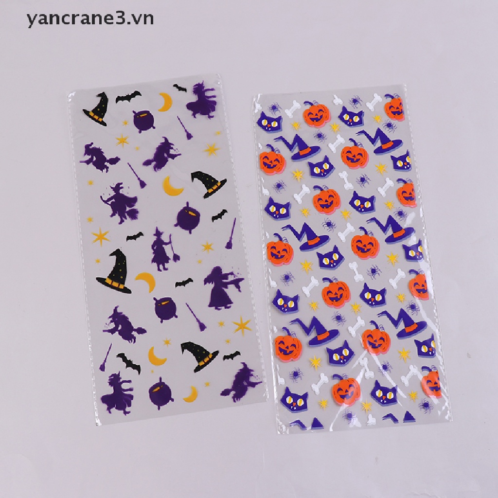 Set 50 Túi Nhựa Đựng Kẹo / Thực Phẩm Trang Trí Tiệc Halloween Cho Bé yancrane3.vn