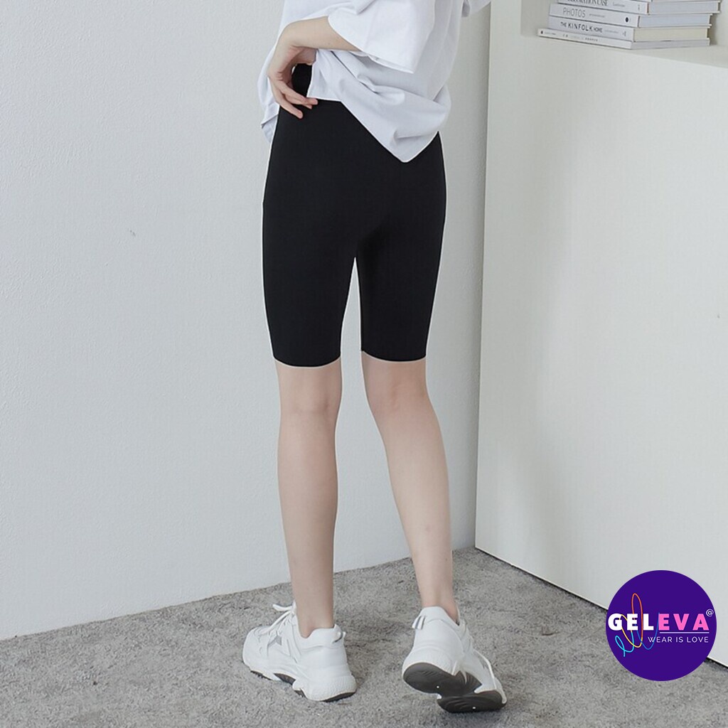 Quần legging đùi lửng ngố nữ vải thun cotton co dãn ôm bó, Quần tregging short cộc nữ ngắn trên gối Geleva GE661