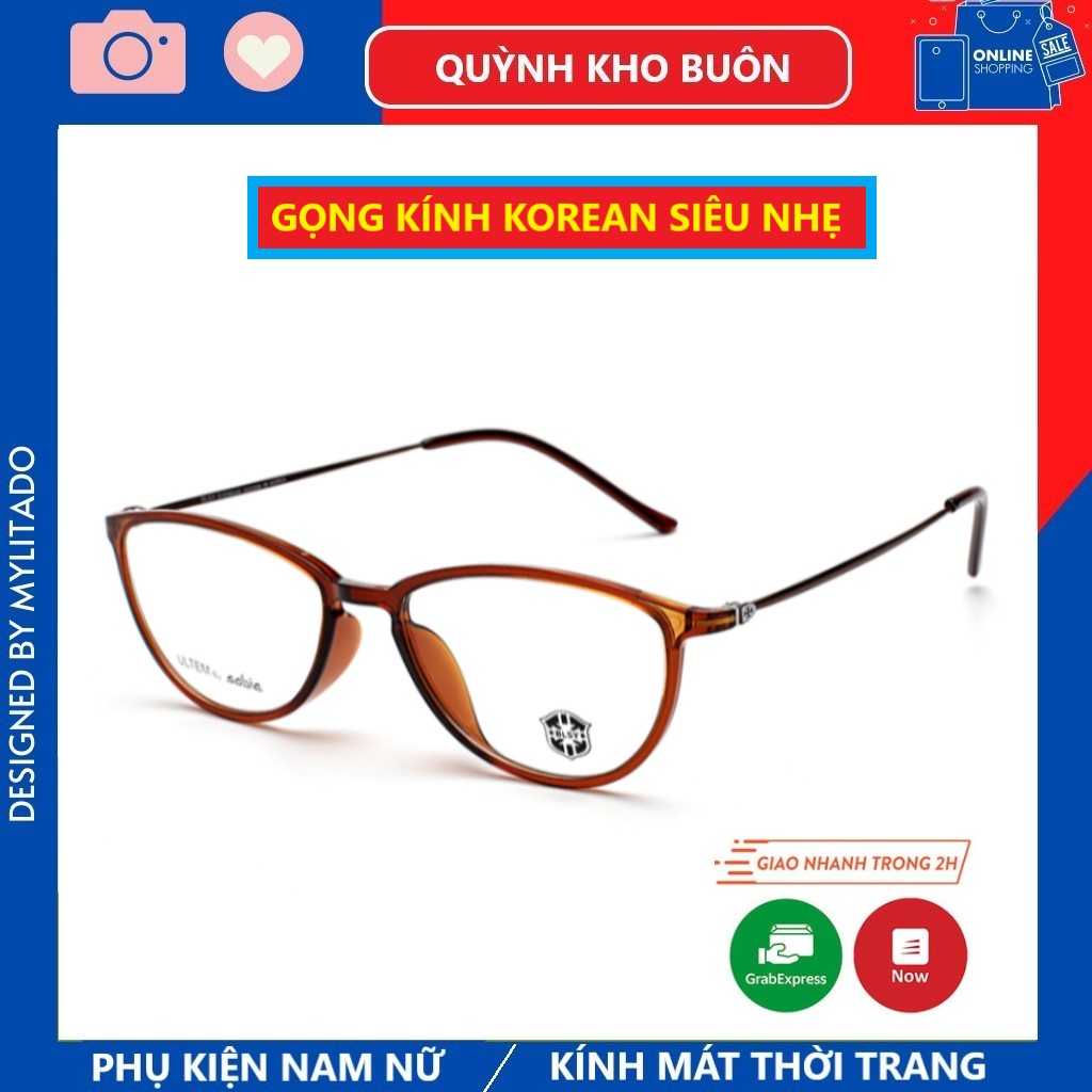 Gọng kính mắt mèo cao cấp , thời trang gọng mảnh nhỏ chất liệu Ultem 2209