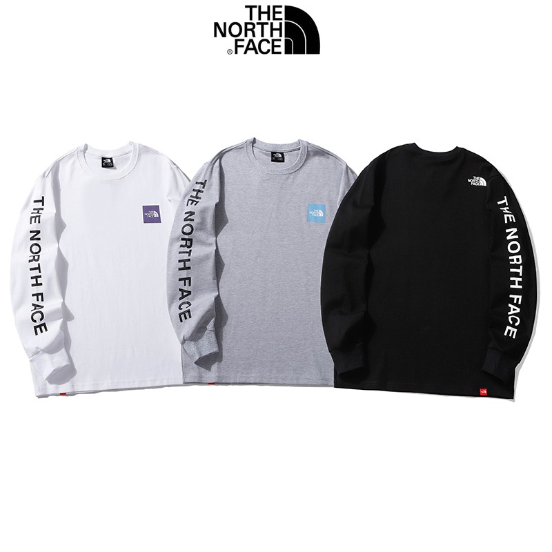 Áo Thun Cotton The North Face Cổ Tròn Dài Tay Cho Cặp Đôi