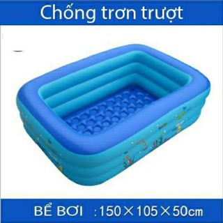 Bể bơi phao cho bé 3 tầng có đáy chống trượt, hàng loại dày sịn mới