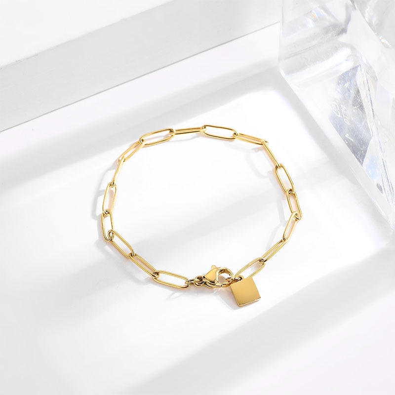 Vòng Đeo Tay Bằng Thép Titan 18k Phong Cách Nhật Hàn Đơn Giản Chống Nước Chống Rỉ