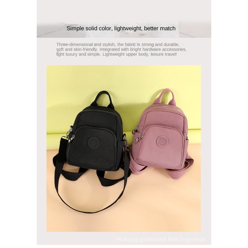 Balo vải nylon cỡ nhỏ đa năng thời trang mùa hè duyên dáng dành cho nữ