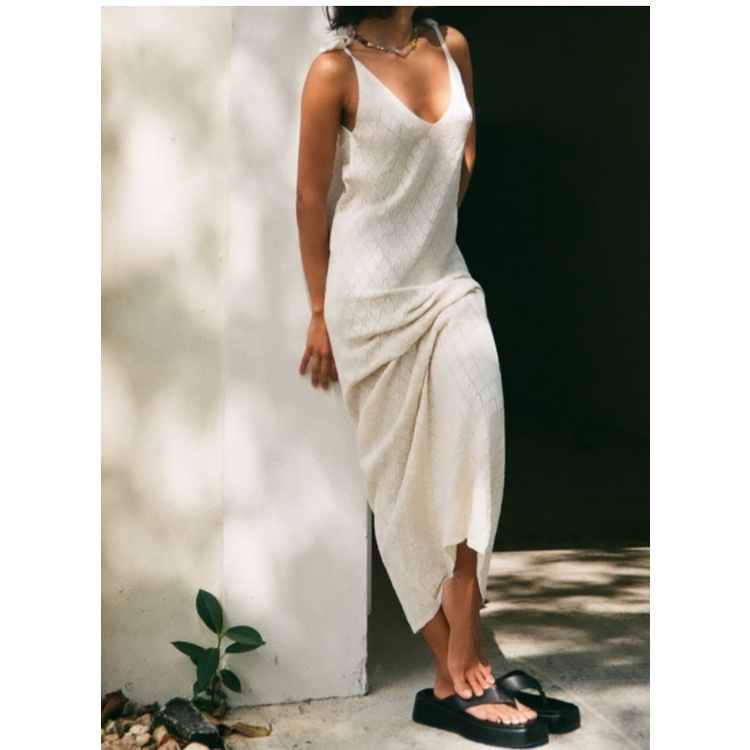 Đầm Zara Dệt Kim Mỏng Đính Nơ Thời Trang Mùa Hè Dành Cho Nữ 6771050