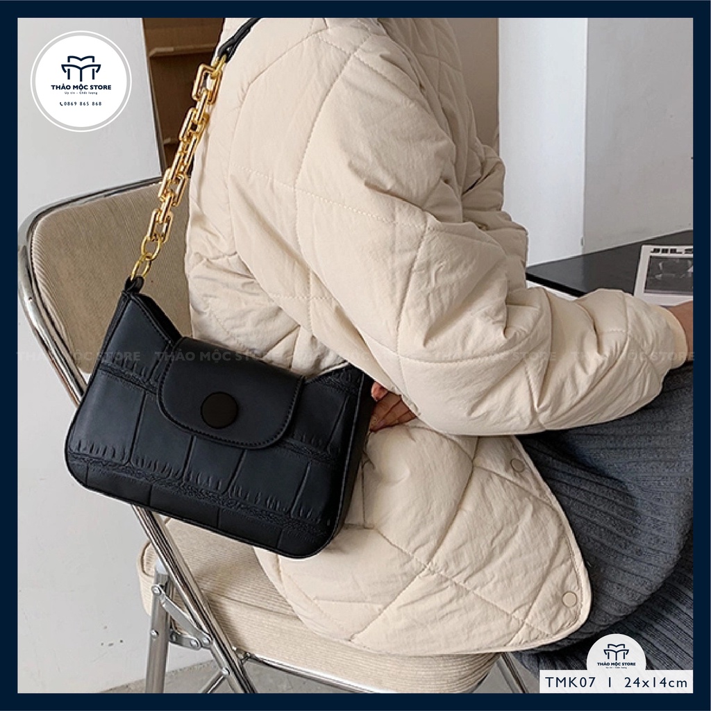 Túi Kẹp Nách Xích Vuông Da Mềm Dày Dặn TMK07
