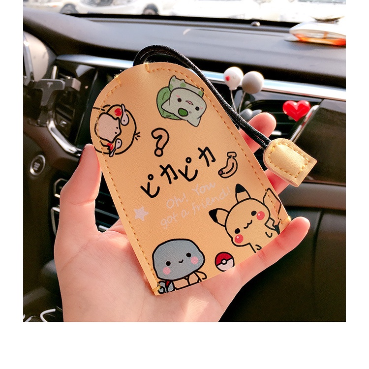 【⚡In Duplex⚡Vỏ Da PU Bảo Vệ Chìa Khóa Xe Hơi Họa Tiết Hoạt Hình Doraemon