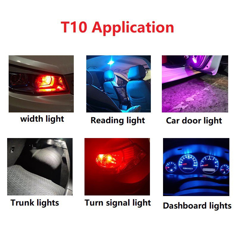 1 Bóng Đèn LED W5W T10 8SMD COB 194 Cho Xe Hơi