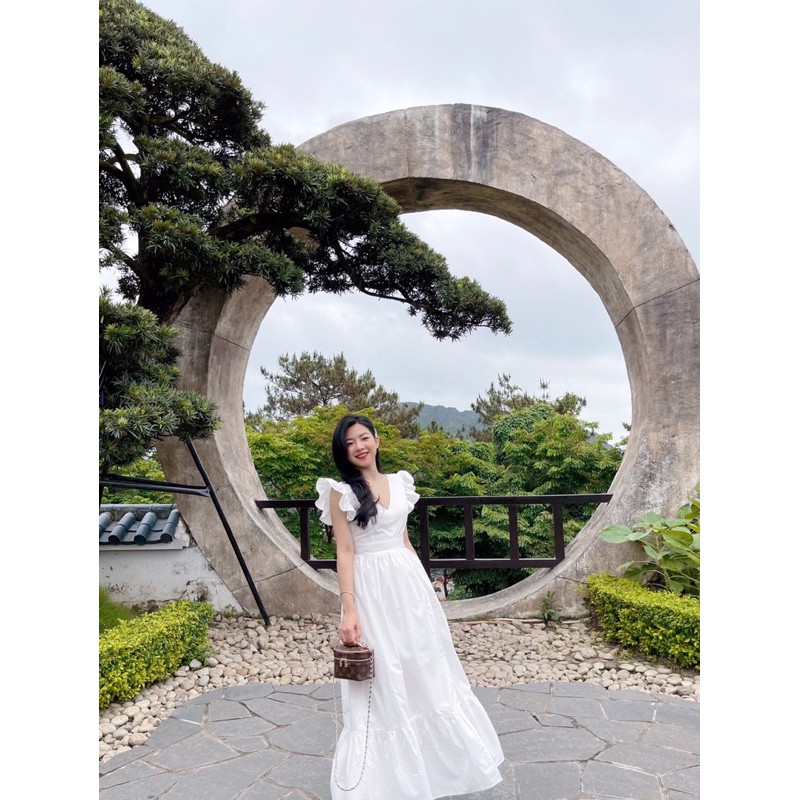 ( Ảnh thật ) V0439 Váy maxi xẻ chân nơ lưng | BigBuy360 - bigbuy360.vn