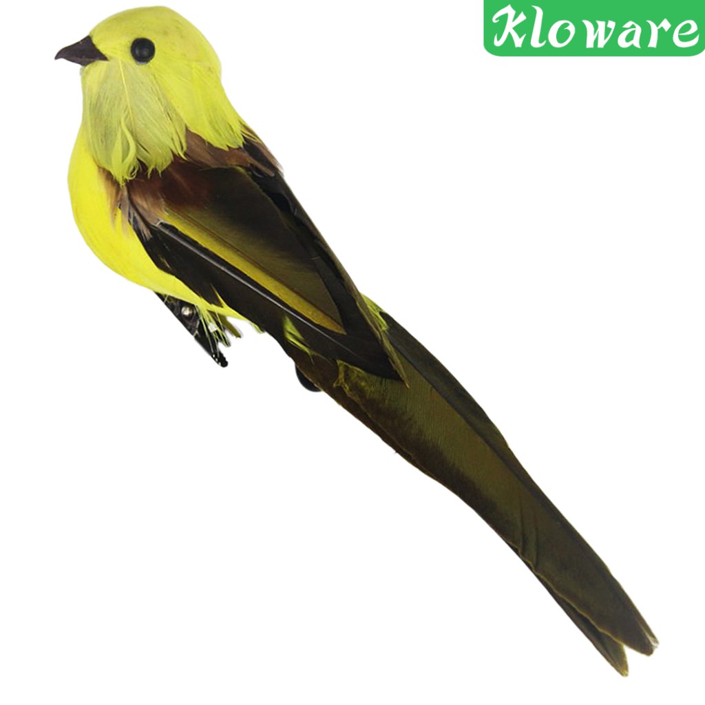 Chú Chim Bằng Xốp Phối Lông Vũ Màu Đỏ Dùng Trang Trí Sân Vườn