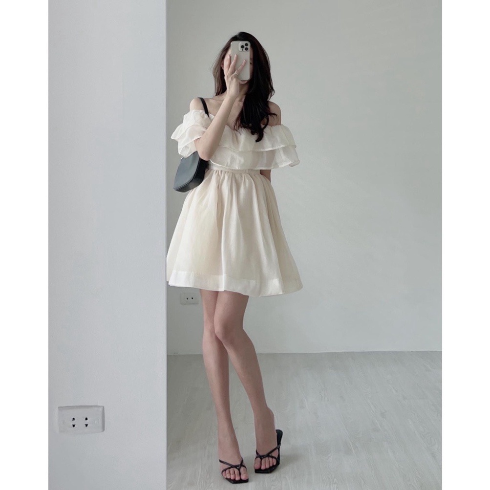 VÁY TRỄ VAI TƠ XÒE váy xinh hot trendy - babydoll