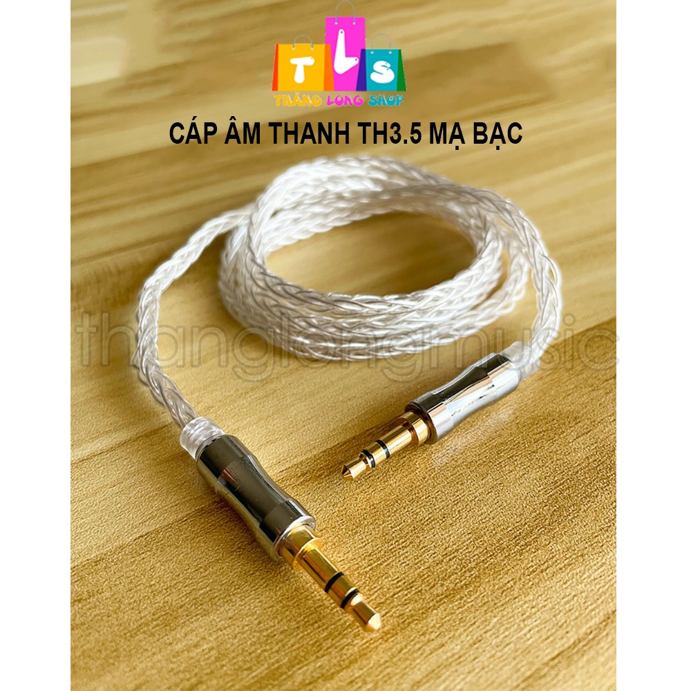 Cáp Âm Thanh – Dây Tín Hiệu Âm Thanh 2 Đầu 3.5 MM Mạ Bạc Bện Thừng Dài 1M