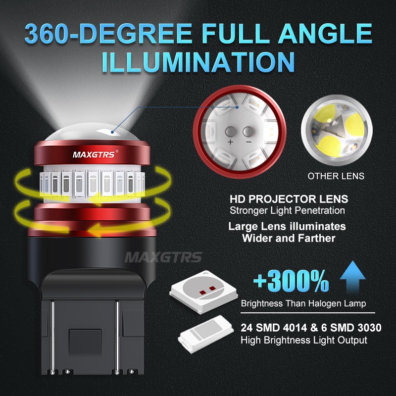 Set 2 Đèn LED Nhấp Nháy MAXGTRS BAY15D 1157 P21/5W 7443 3157 Gắn Xe Hơi Chuyên Dụng