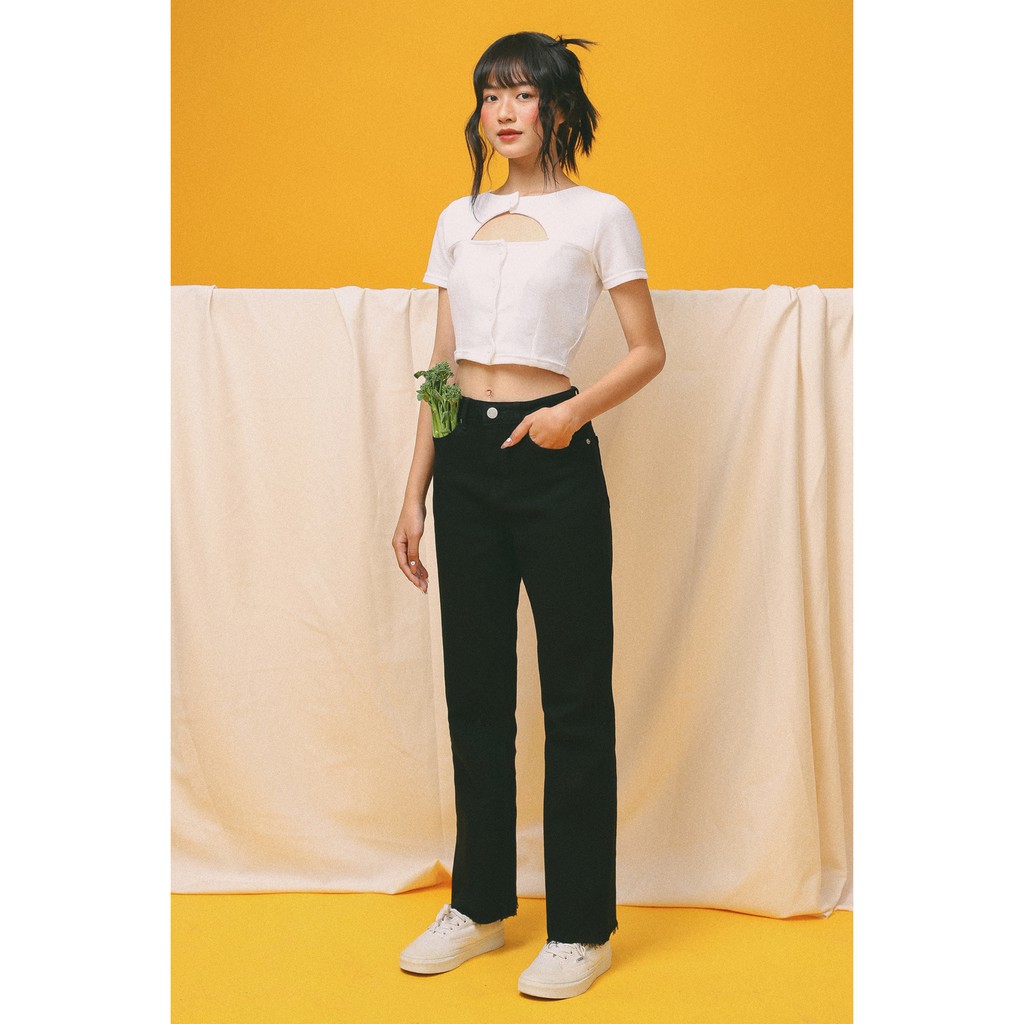 [Mã BMBAU50 giảm 7% tối đa 50K đơn 99K] Quần jean thời trang GAGO high waist bootcut denim màu đen GO3350 | BigBuy360 - bigbuy360.vn