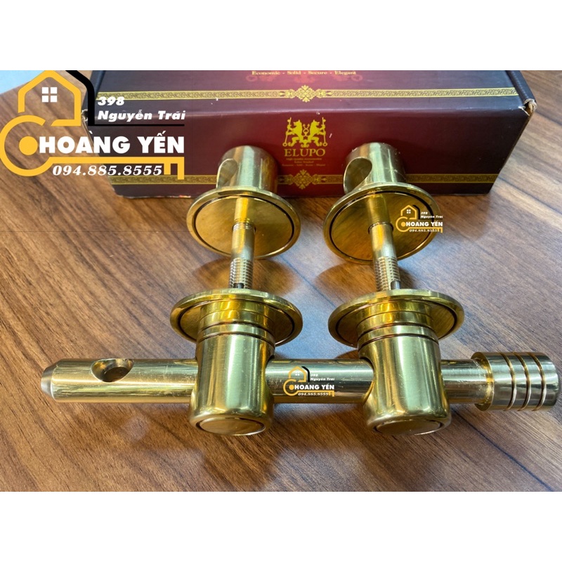 Bộ khoá chuỳ đồng, đấm truỳ đồng, then cài cửa bằng đồng ELT02 phi 35mm, khóa cửa bức bàn