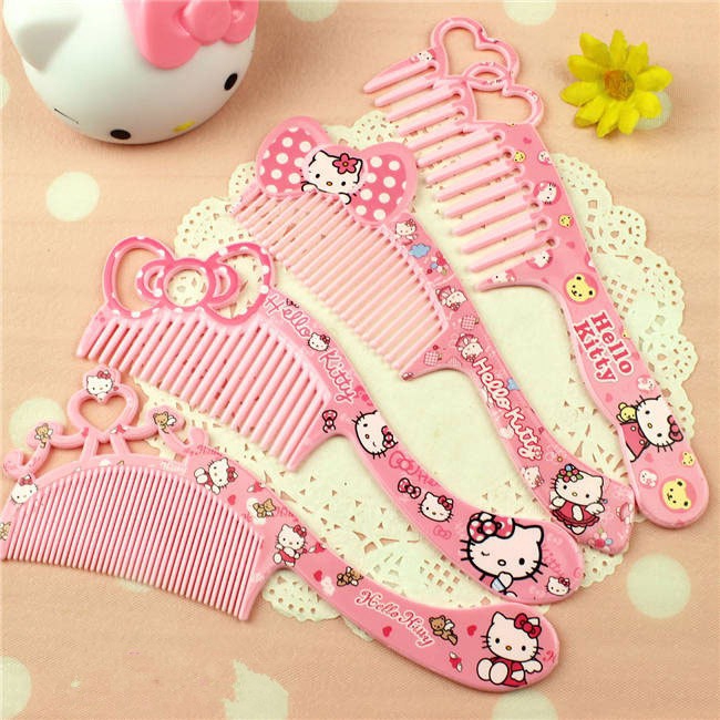 Lược chải tóc họa tiết Hello Kitty dễ thương đơn giản