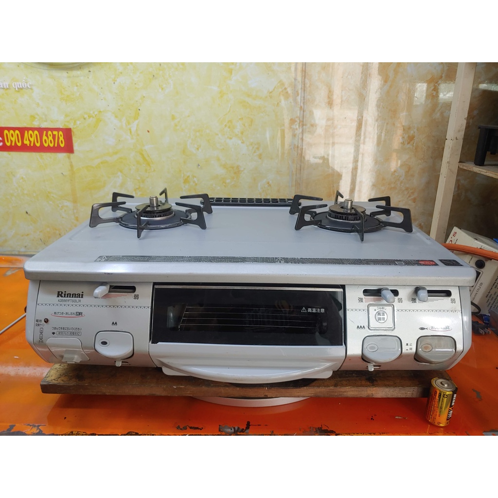 Bếp gas nội địa Nhật Rinnai RKE661FTS 002916 Lò nướng như mới Tặng nguồn 3V,Bh 1 tháng giá 2,3tr