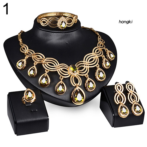 Bộ Trang Sức Đính Đá Cubic Zirconia Thời Trang Sang Trọng