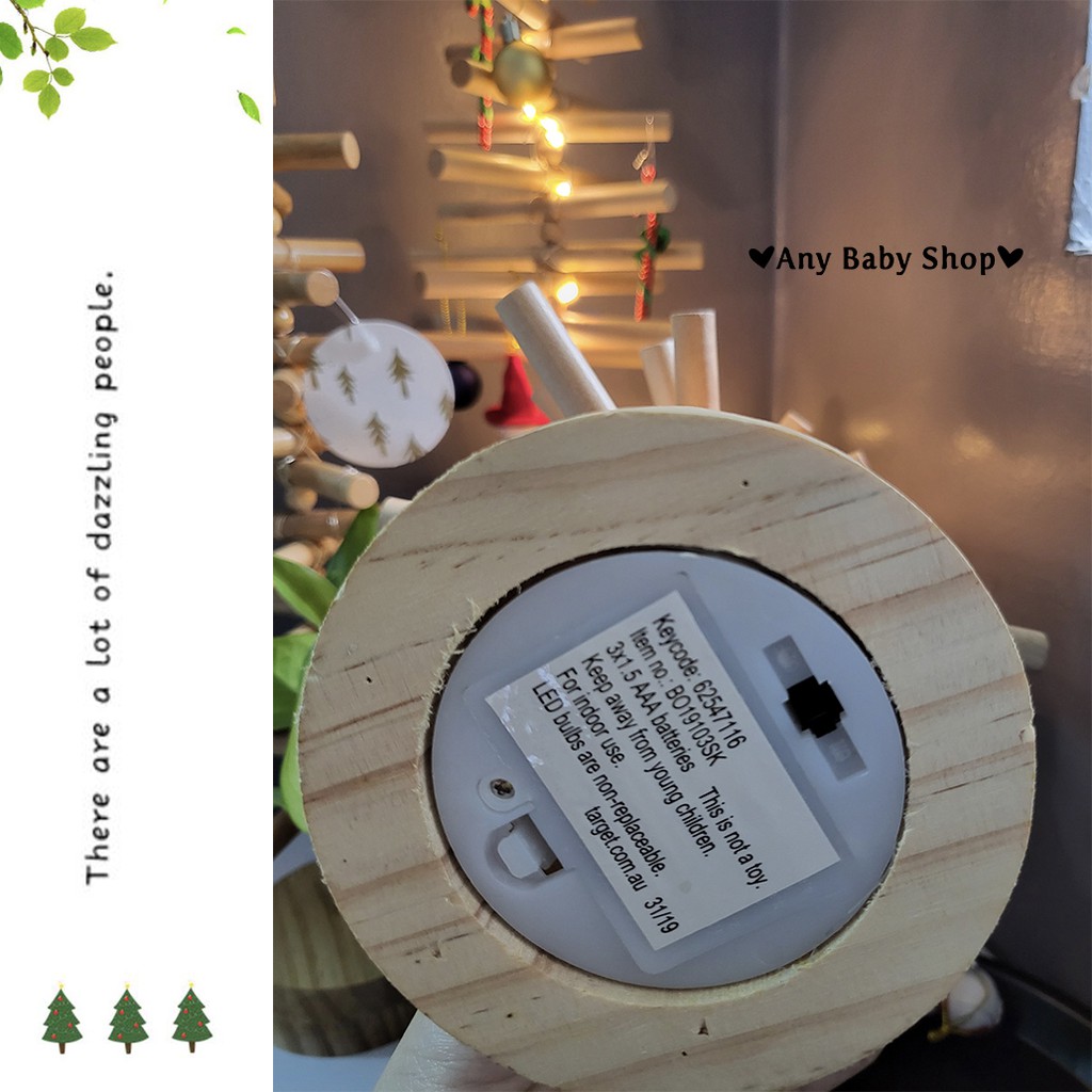 Đèn led cây thông Noel bằng gỗ mini vintage vừa decor phòng vừa làm đèn ngủ siêu lung linh(tặng kèm pin - phụ kiện)❣❣