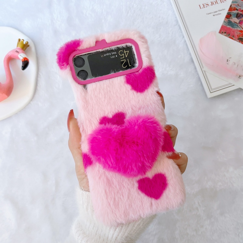 Ốp Điện Thoại Nắp Gập Chống Sốc Có Giá Đỡ Hình Trái Tim Cho Samsung Galaxy Z Flip 3 Flip4 5G