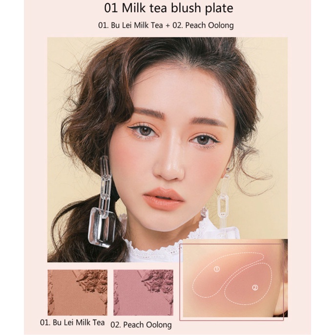 Bảng phấn má hồng 3 màu sắc tự nhiên lâu trôi