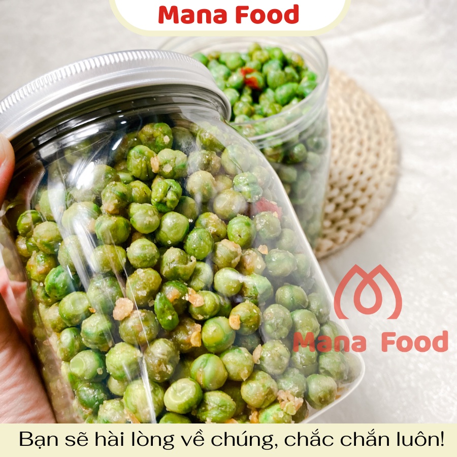 [Hũ vuông] 300G Đậu Hà Lan Tỏi Ớt Mana Food | đậu hà lan, hạt dinh dưỡng cay giòn thích mê