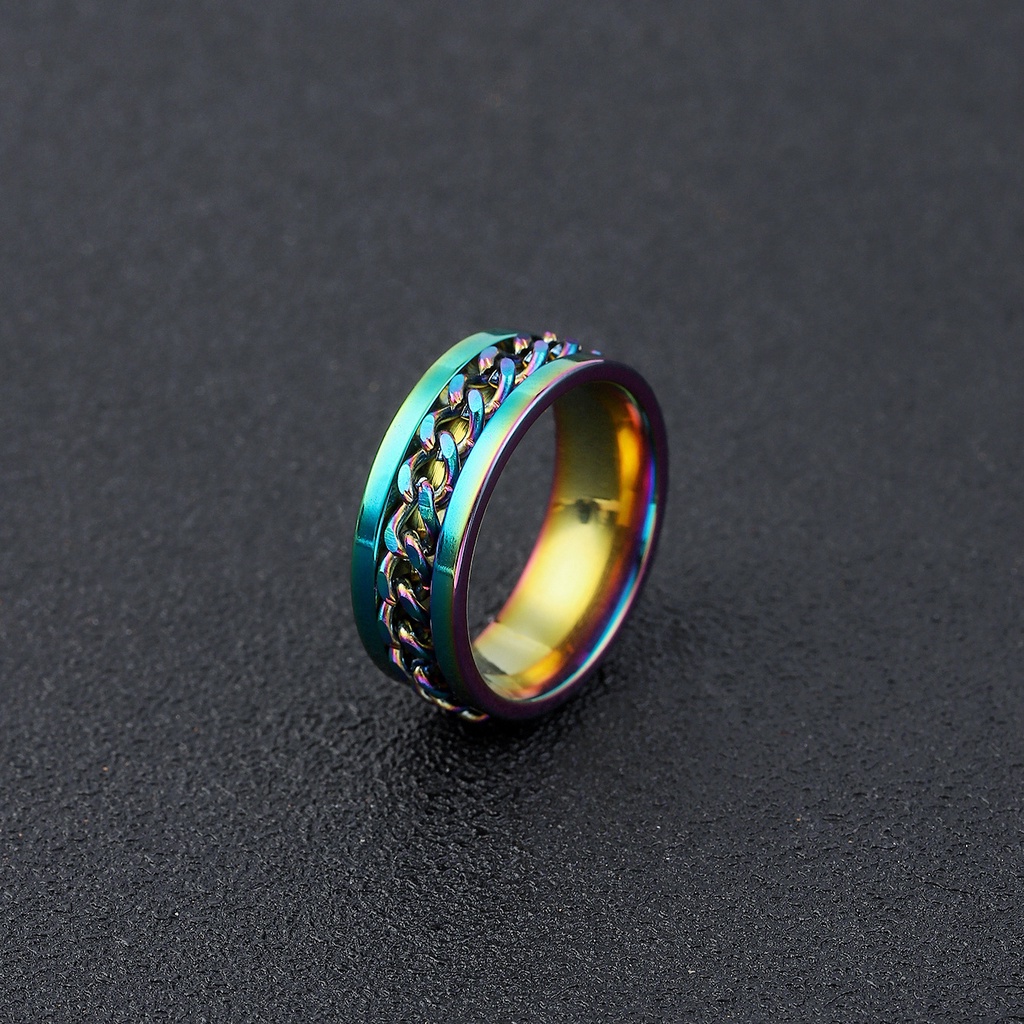 Nhẫn Mở Nắp Chai Bằng Thép Titan Không Gỉ Dành Cho Nam Xoay Được Giải Tỏa Căng Thẳng