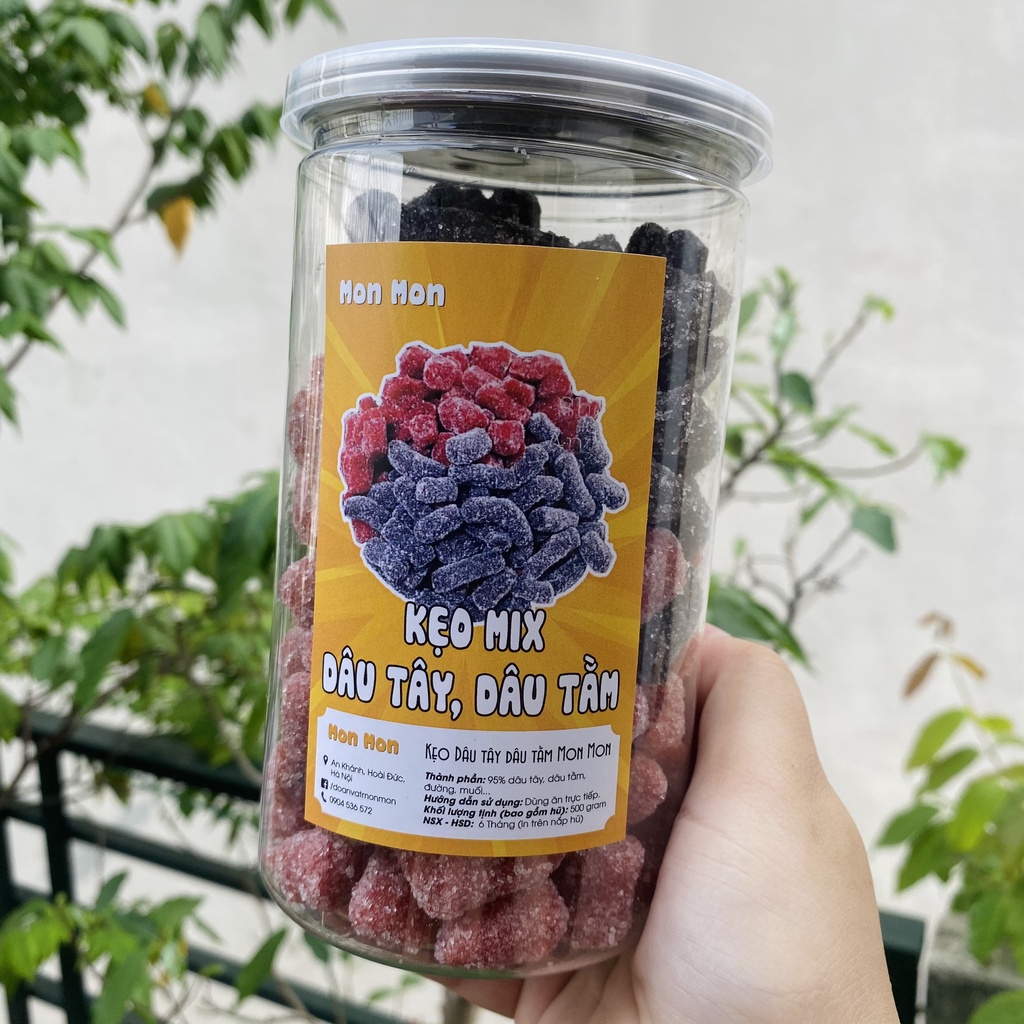 Kẹo Dâu Tây, Dâu Tằm Mix- 500gr - MonMon Food - Đồ Ăn Vặt Hà Nội