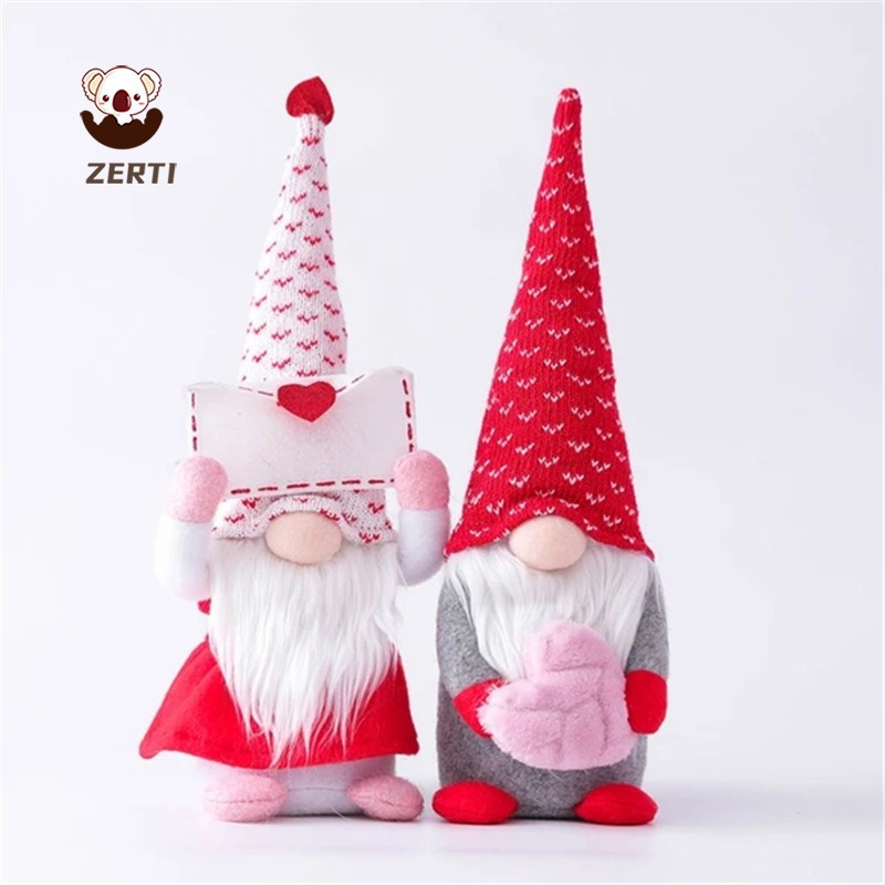 Zerti Handcrafted Plush Gnome Dolls Family For Valentine's Day Confession Gift Party Home Decorative Doll