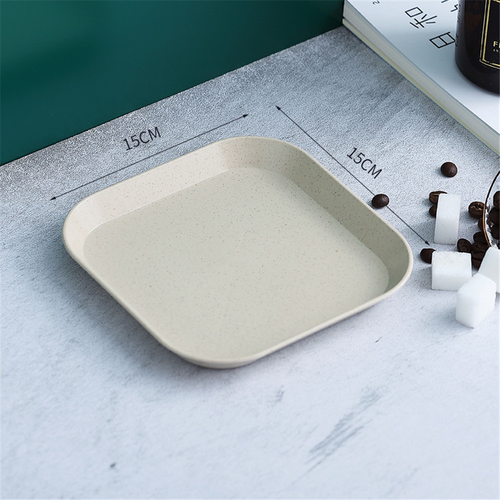 Đĩa Vuông Đựng Trái Cây / Đồ Ăn Vặt 15x15cm / 14.3x14.3x3.5cm