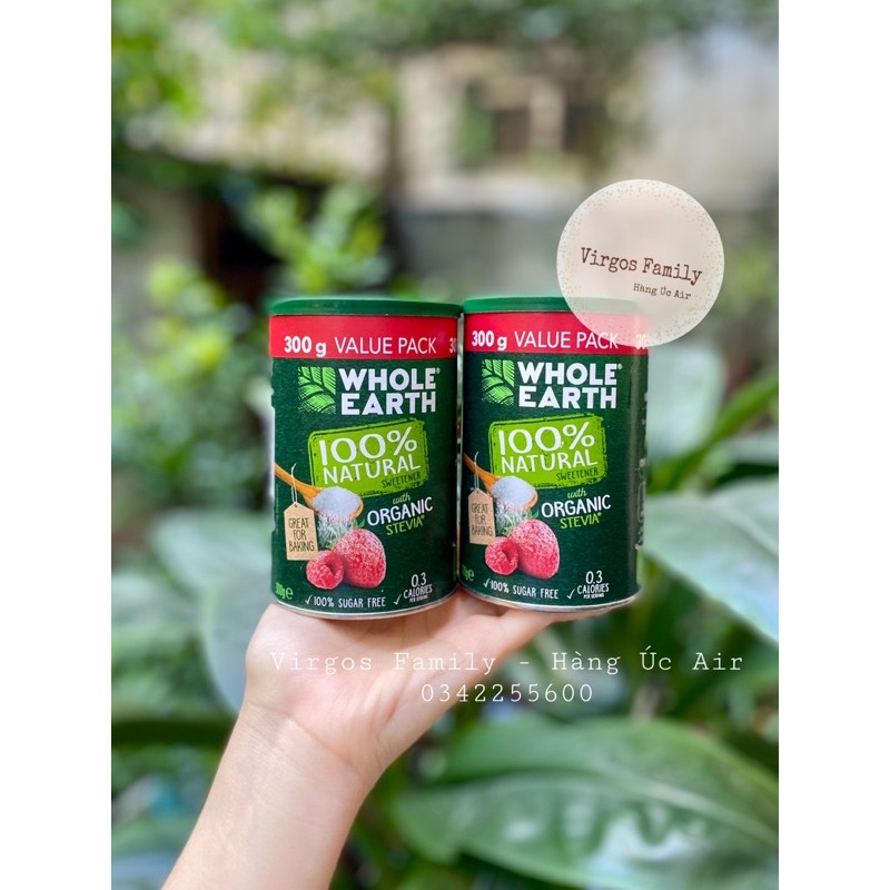 Đường cỏ ngọt stevia organic Whole Earth úc