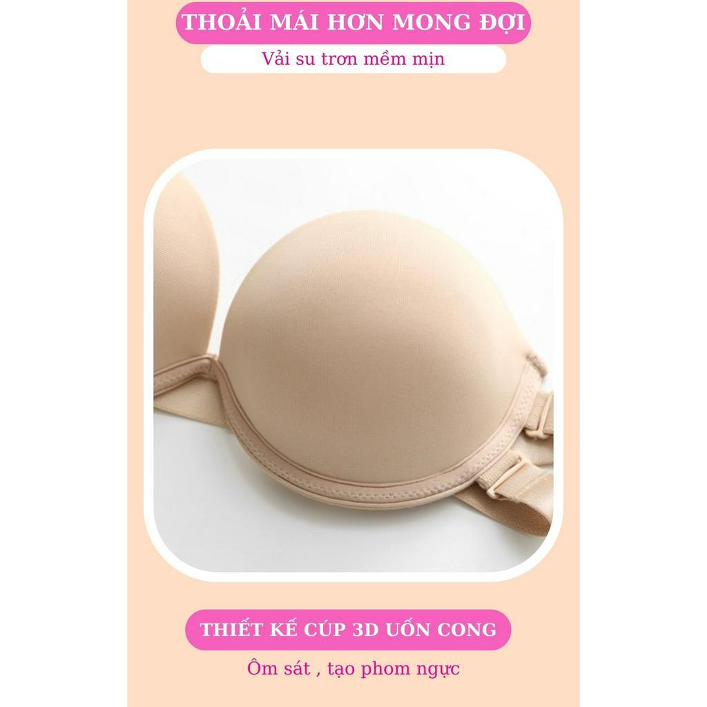 Áo lót nữ quây hở lưng cúp ngực chống tụt MiYours Fashion & More AC061 su trơn có gọng không dây nâng ngực, hở vai