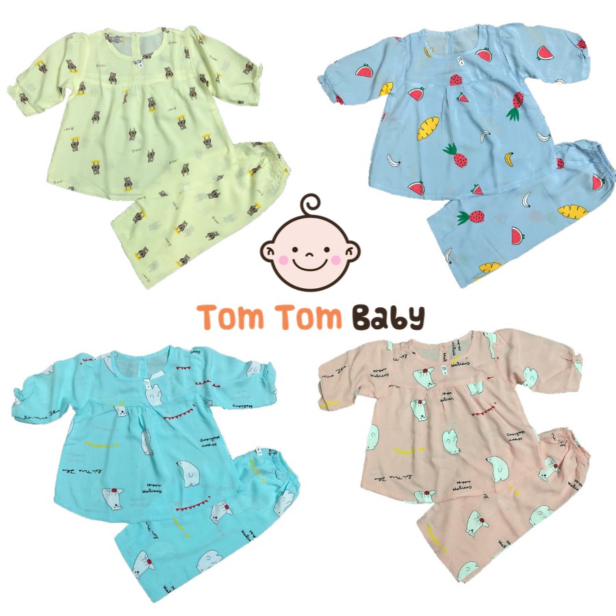 Set 2 bộ đồ bộ tay dài, đồ ngủ cho bé - chất vải TOLE LANH 2 da loại 1 mềm, mịn, thoáng mát- size 1 đến 5 cho bé 5-15kg