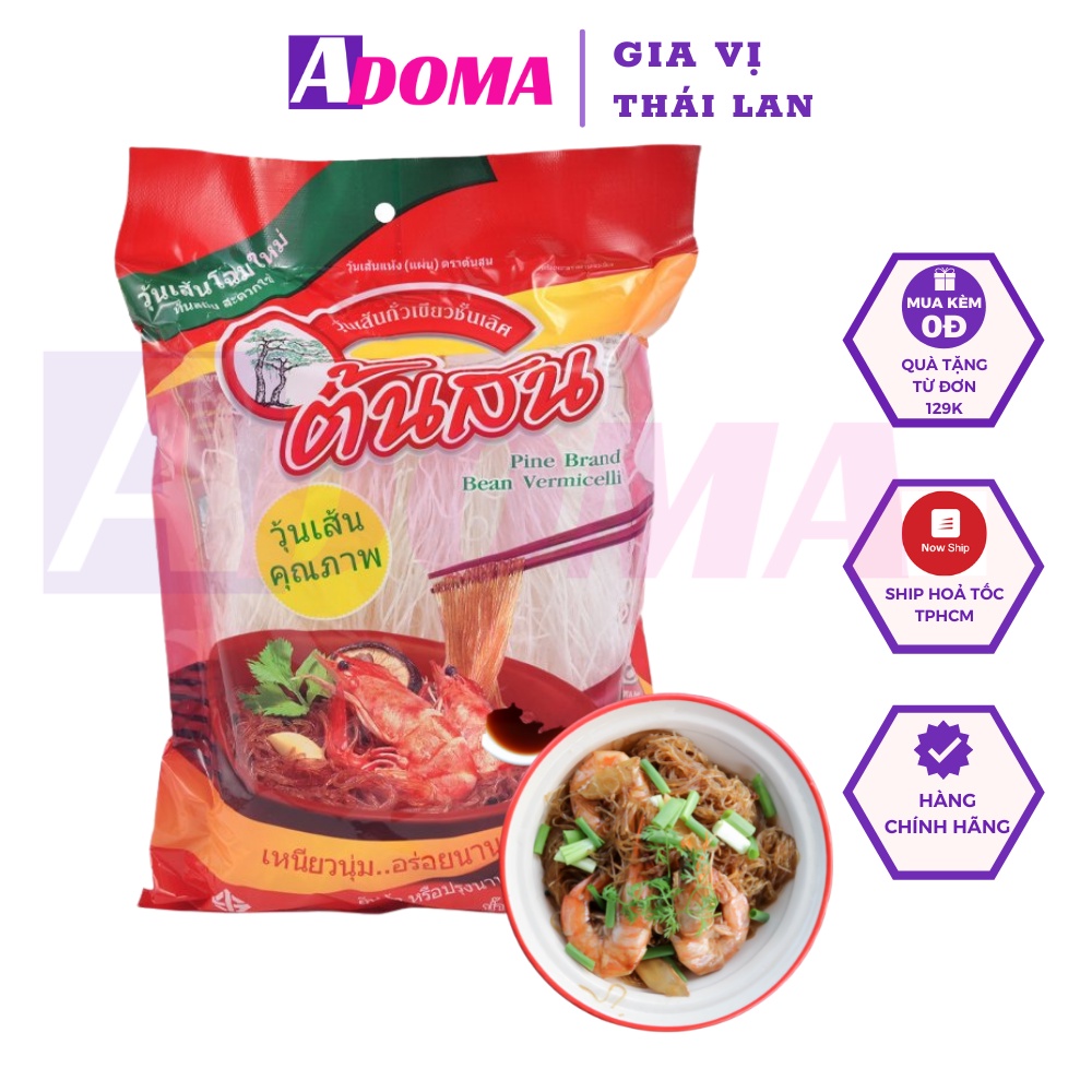 Miến đậu xanh 100% Thái Lan Tonson làm miến xào hải sản gia vị ADOMA วุ้นเส้นต้นสน