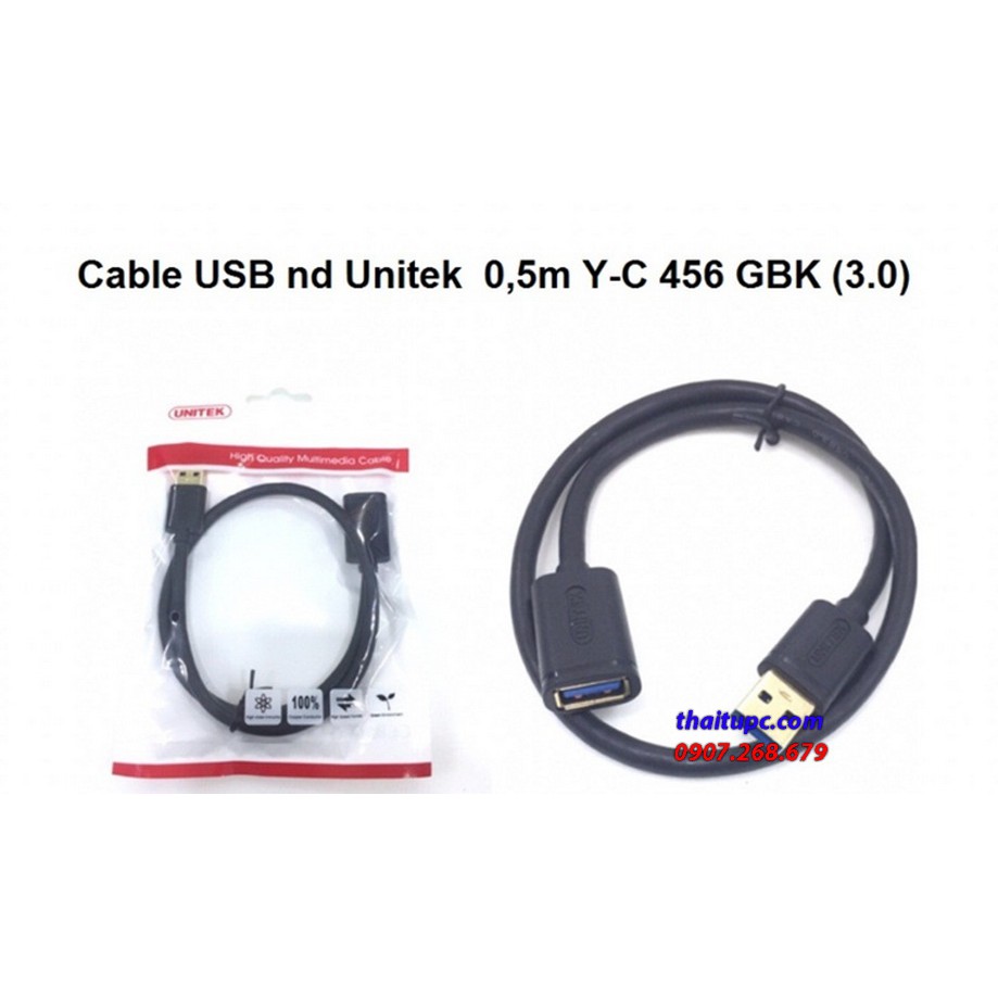 Cáp USB Nối Dài 3.0 dài 0.5m Unitek (Y-C 456GBK)