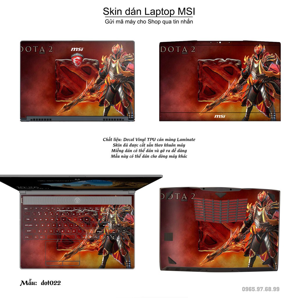 Skin dán Laptop MSI in hình Dota 2 _nhiều mẫu 4 (inbox mã máy cho Shop)