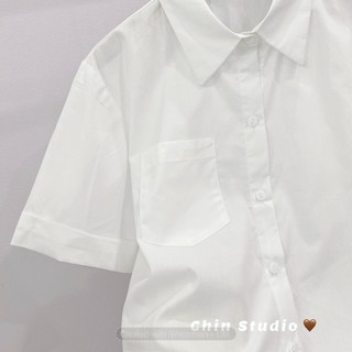 [HOT ITEM] Áo sơ mi trắng tay lửng lụa cao cấp có túi