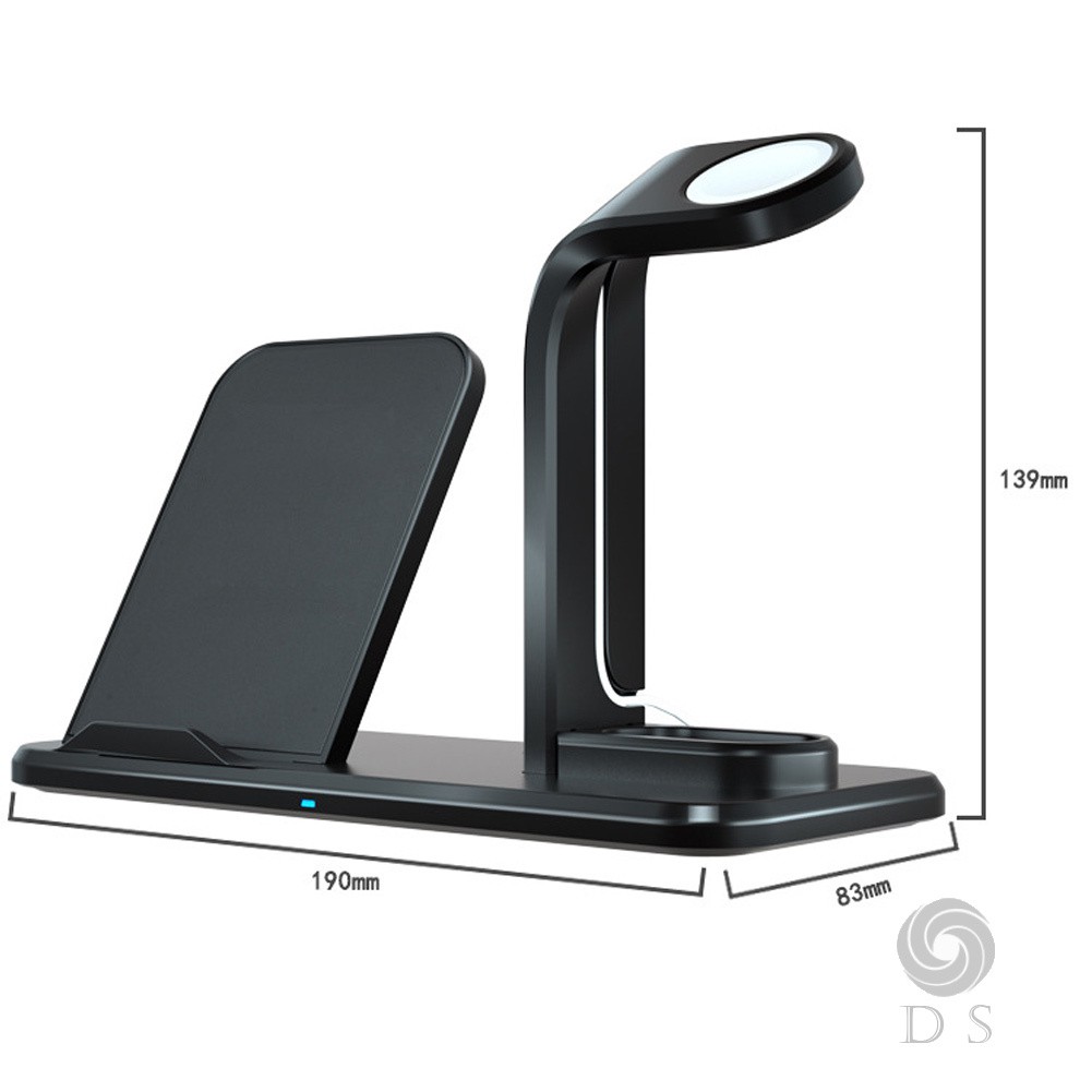 3 In1 Qi Wireless Charger Dock Stand Station for Apple Watch 2/3 Airpods iPhone