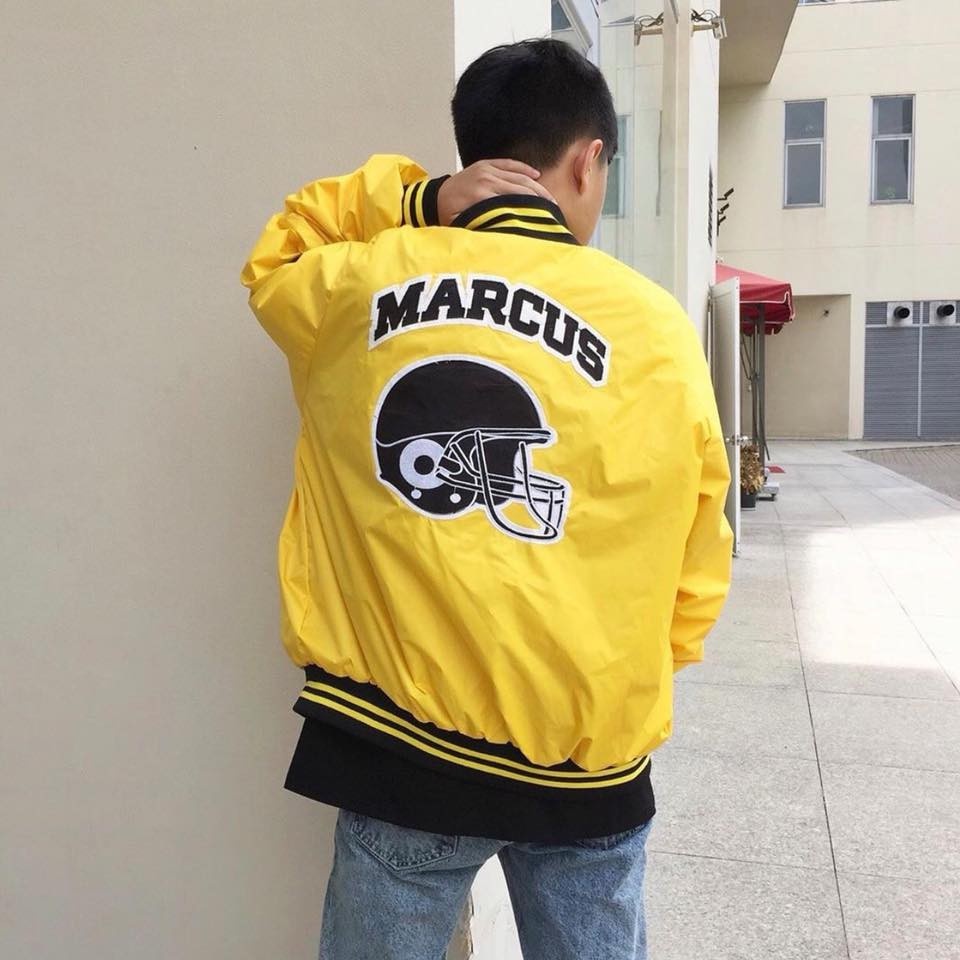 Áo Khoác Bomber Jacket Dù 2 Lớp MARCUS Varsity Form Rộng Nam Nữ Unisex Phong Cách Hàn Quốc Ulzzang