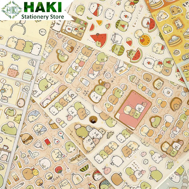 Sticker cute, hình dán sticker cute hoạt hình HAKI trang trí sổ đáng yêu dễ thương giá rẻ ST13
